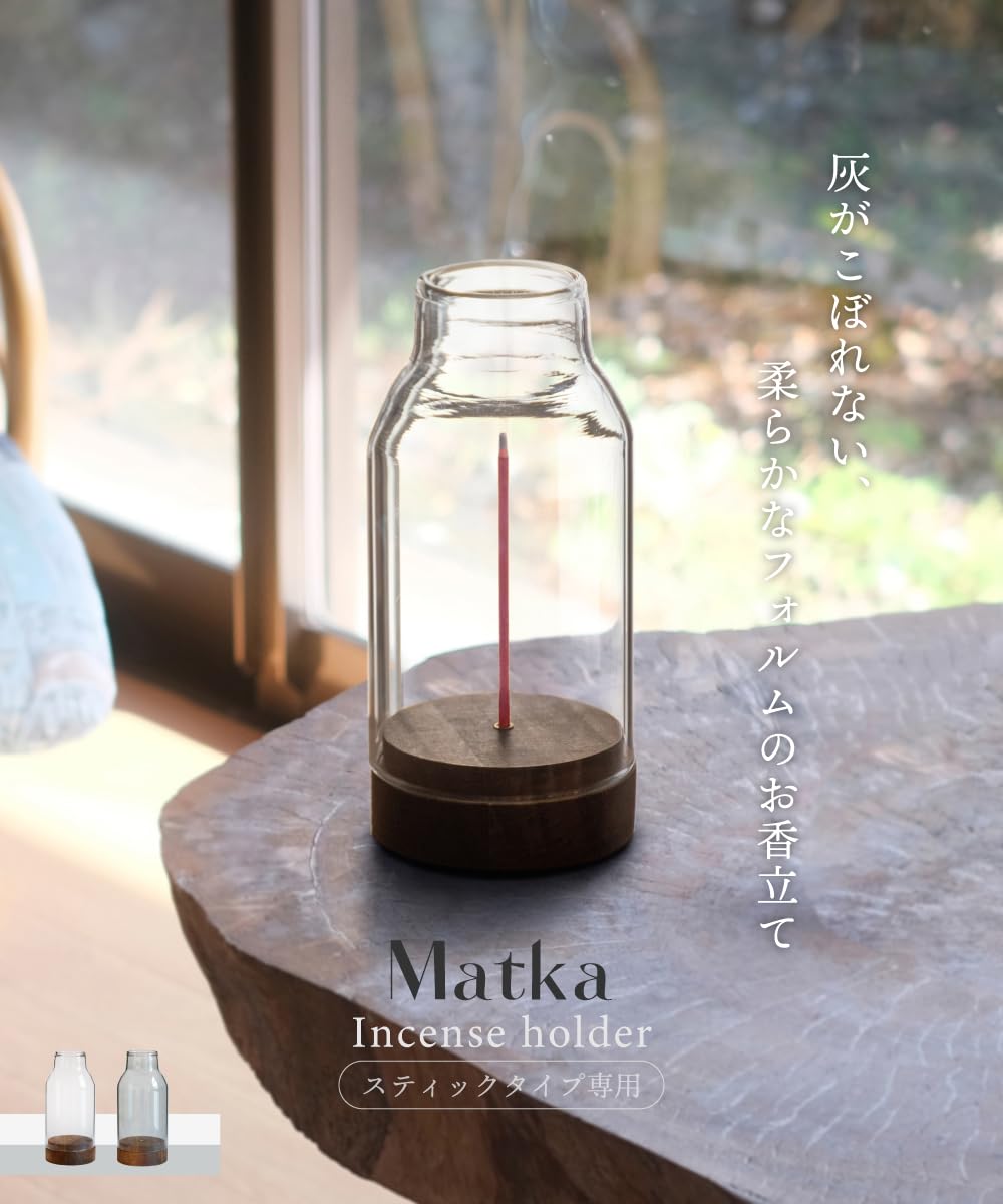 Amazon.co.jp: お香立て 線香立て 灰がこぼれない ガラス 木